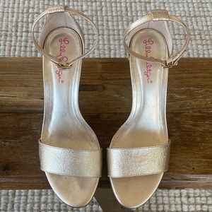 Lilly Pulitzer gold wedges